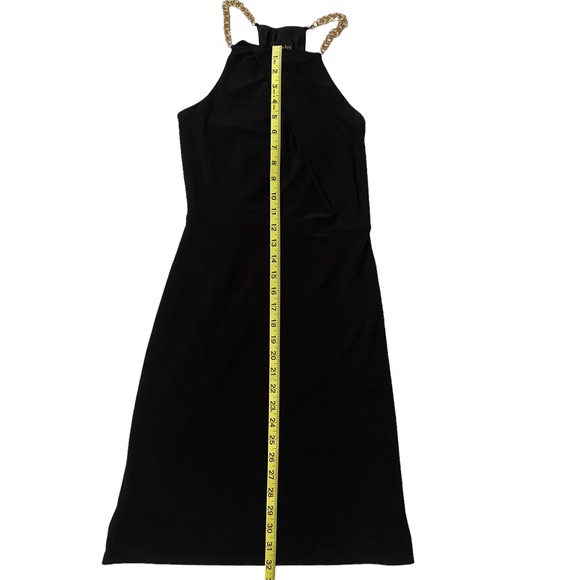 Black Halter Dress w Gold Chain - Picture 7 of 8
